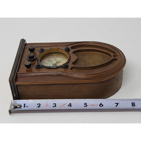 Vintage Home Interior Old Style Brown Table/Desk Clock Tested And Works - Picture 9 of 11